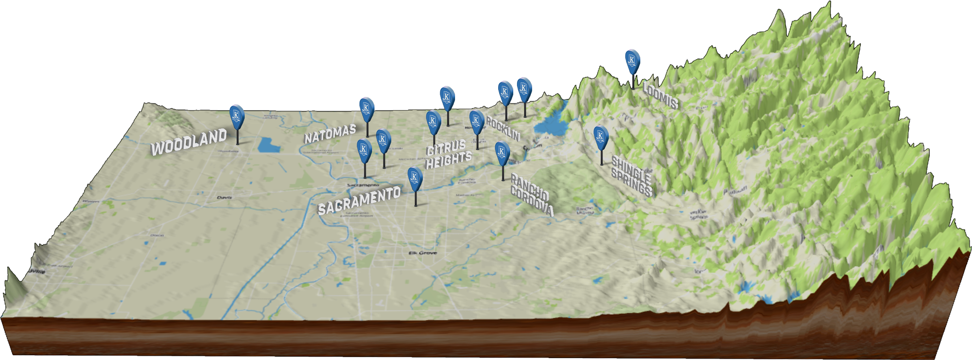 Kniesel's Collision Northern California locations map